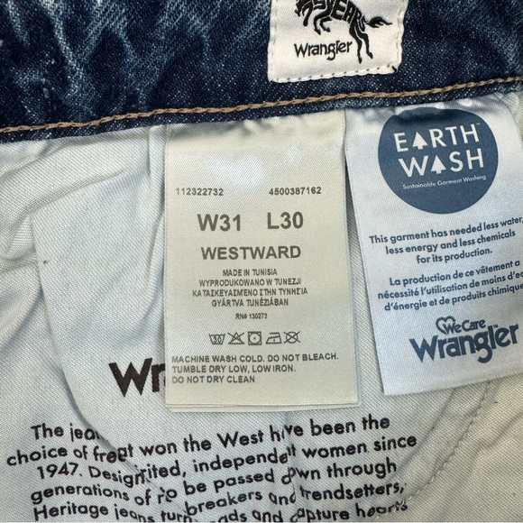 NWT Wrangler Westward 626 Bootcut Jeans Two Tone Side Stripe Size 31 x 30 - Picture 13 of 14